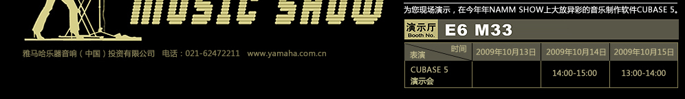 YAMAHA闪亮登场2009 Music China 